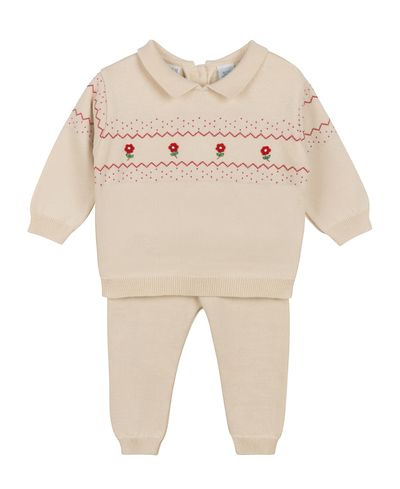 Feltman Brothers Feltman Brothers Girls' Vintage-like Embroidered Knit Set