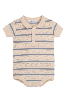Feltman Brothers Feltman Brothers Pointelle Knit Cotton Polo Bodysuit