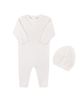 Feltman Brothers Feltman Brothers Unisex Lux Pointelle Knit Romper with Hat - 1