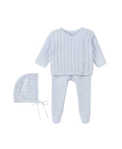 Feltman Brothers Feltman Brothers Unisex Pointelle Wrap Set with Hat