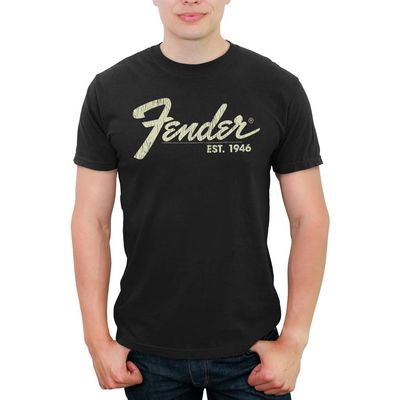 FENDER FENDER Men's Distressed Logo Short Sleeve Graphic T-Shirt