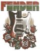 FENDER FENDER Men's Roses Guitar Logo Short Sleeve Graphic T-Shirt - 2