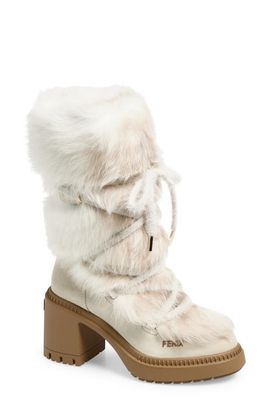 Fendi Fendi Après Chic Leather & Genuine Shearling Boot