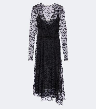 Fendi Fendi Asymmetric lace midi dress