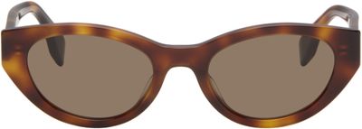 Fendi Fendi Brown Lettering Sunglasses