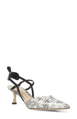 Fendi Fendi Colibrì Croc Embossed Leather Slingback Pump