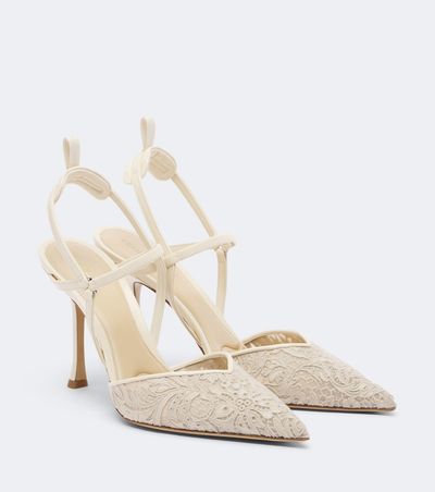 Fendi Fendi Colibrì floral lace slingback pumps