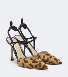 Fendi Fendi Colibrì leopard-print calf hair slingback pumps