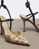 Fendi Fendi Colibrì snake-effect leather slingback pumps - 5