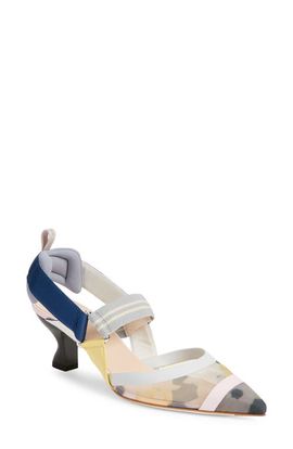 Fendi Fendi Colibri Floral Mesh Slingback Pump