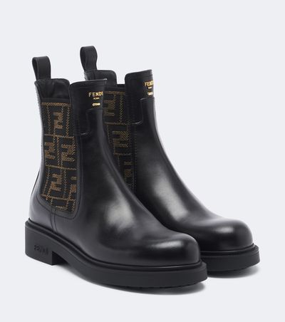 Fendi Fendi Commando FF Zucca leather Chelsea boots