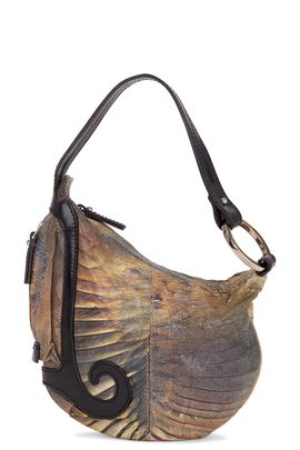 fendi Fendi Distressed Oyster Shoulder Bag