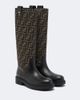 Fendi Fendi Fendi Filo canvas and leather knee-high boots - 1