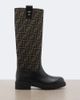Fendi Fendi Fendi Filo canvas and leather knee-high boots - 6