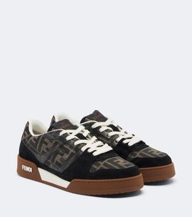 Fendi Fendi Fendi Match jacquard suede-trimmed sneakers
