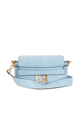 fendi Fendi FF Embossed Midi Chain Baguette Shoulder Bag