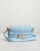 fendi Fendi FF Embossed Midi Chain Baguette Shoulder Bag - 2