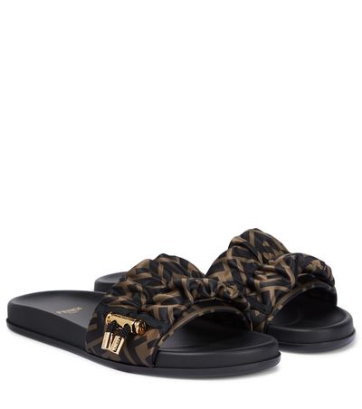 Fendi Fendi FF Vertigo satin slides