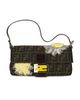 fendi Fendi Floral Applique Zucca Baguette Shoulder Bag - 1