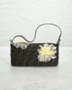 fendi Fendi Floral Applique Zucca Baguette Shoulder Bag - 3