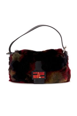 fendi Fendi Fur Baguette Shoulder Bag