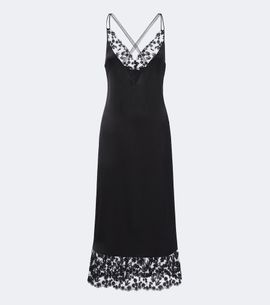 Fendi Fendi Lace-trimmed silk slip dress
