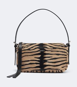 Fendi Fendi Leather-trimmed calf hair shoulder bag
