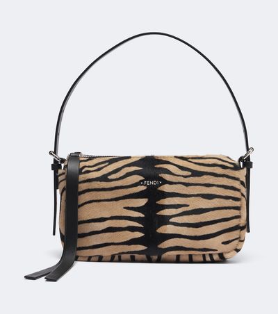 Fendi Fendi Leather-trimmed calf hair shoulder bag