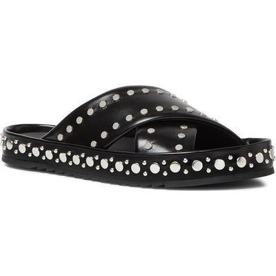 Fendi Fendi Leather Studded Slide Sandal