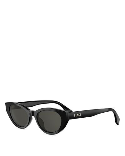 Fendi Fendi Lettering Oval Sunglasses, 51mm