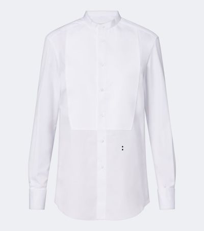 Fendi Fendi Piqué-trimmed cotton poplin shirt