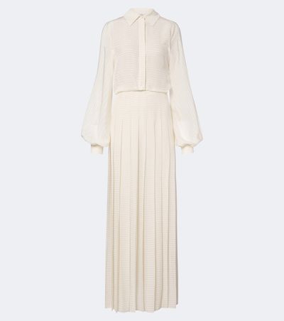 Fendi Fendi Plissé silk crêpe maxi dress