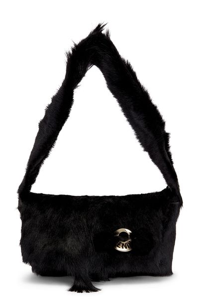fendi Fendi Rabbit & Mink Fur Baguette Shoulder Bag