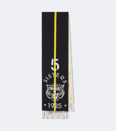 Fendi Fendi Reversible jacquard wool and cashmere scarf