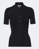 Fendi Fendi Ribbed-knit wool-blend polo shirt - 1