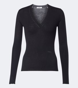 Fendi Fendi Ribbed-knit wool-blend top