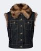 Fendi Fendi Shearling-trimmed denim vest - 1