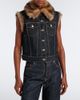 Fendi Fendi Shearling-trimmed denim vest - 2