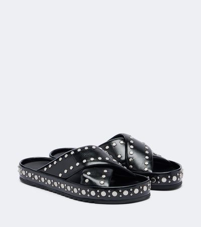 Fendi Fendi Studded leather slides