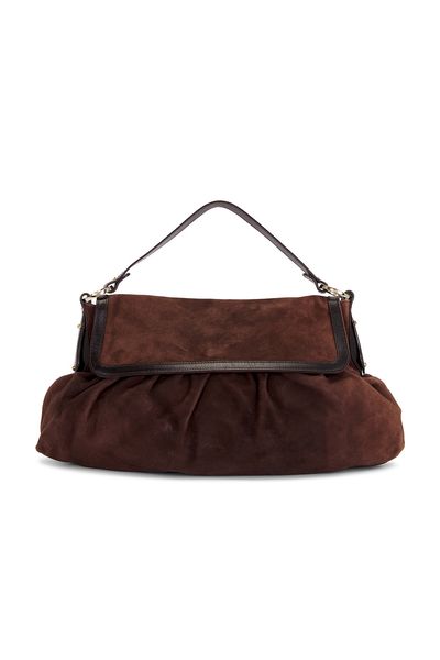 fendi Fendi Suede Chef Shoulder Bag