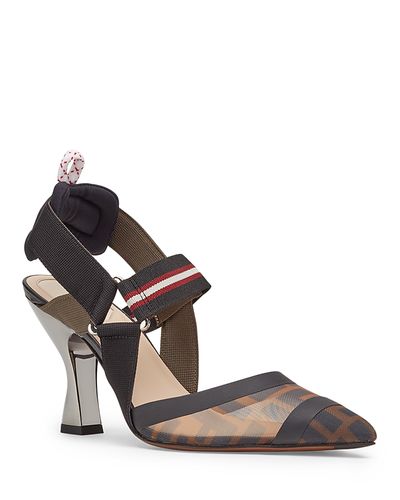 Fendi Fendi Women's Colibri Tech Mesh High Heel Slingbacks