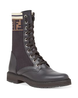 Fendi Fendi Women's Rockoko Leather Biker Boots