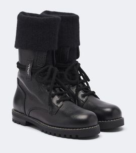 Fendi Fendi Wool-lined leather combat boots