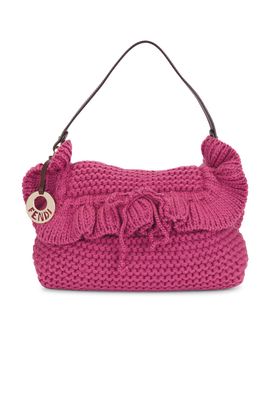 fendi Fendi Wool Crocheted Chef Shoulder Bag