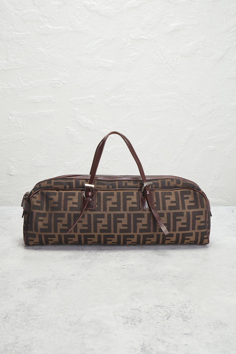 fendi - Fendi Zucca Belted Boston Bag