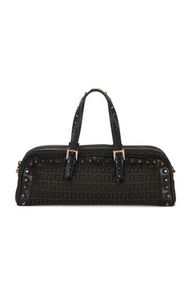 fendi Fendi Zucchino Studded Bassotto Shoulder Bag