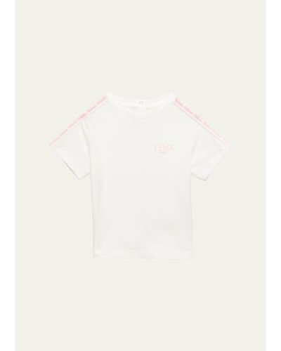 Fendi Kid's FF Tape Short-Sleeve T-Shirt