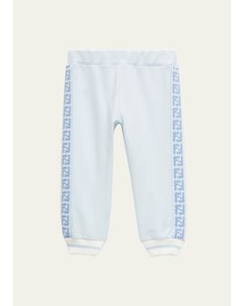 Fendi Kid's Monogram Tape Sweatpants