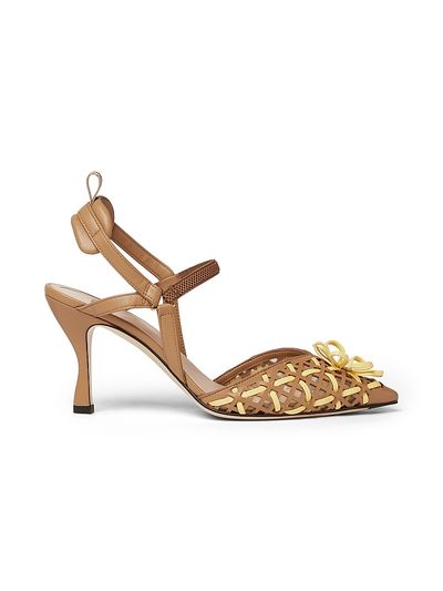 Fendi Women's Colibri 85MM Leather Slingback Stiletto Pumps