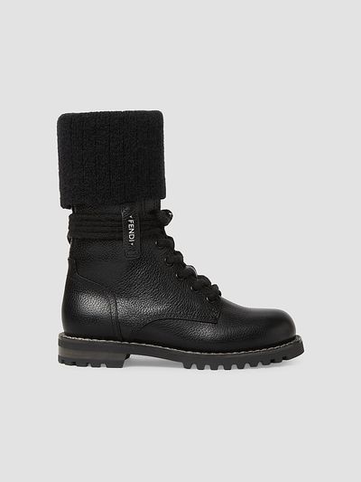 Fendi Women's Commando Leather Combat Boots